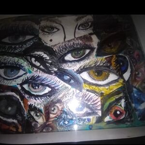 Collage Of Many Eyes.